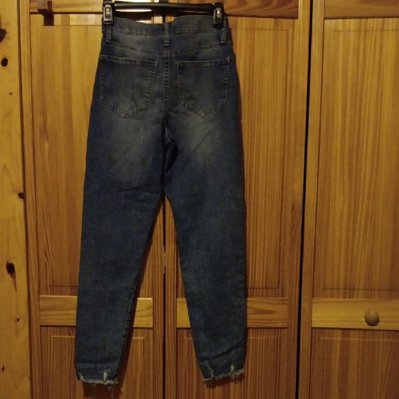 SO High Rise Distressed Blue Mom Jeans - Picture 5 of 6